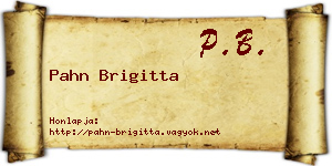 Pahn Brigitta névjegykártya